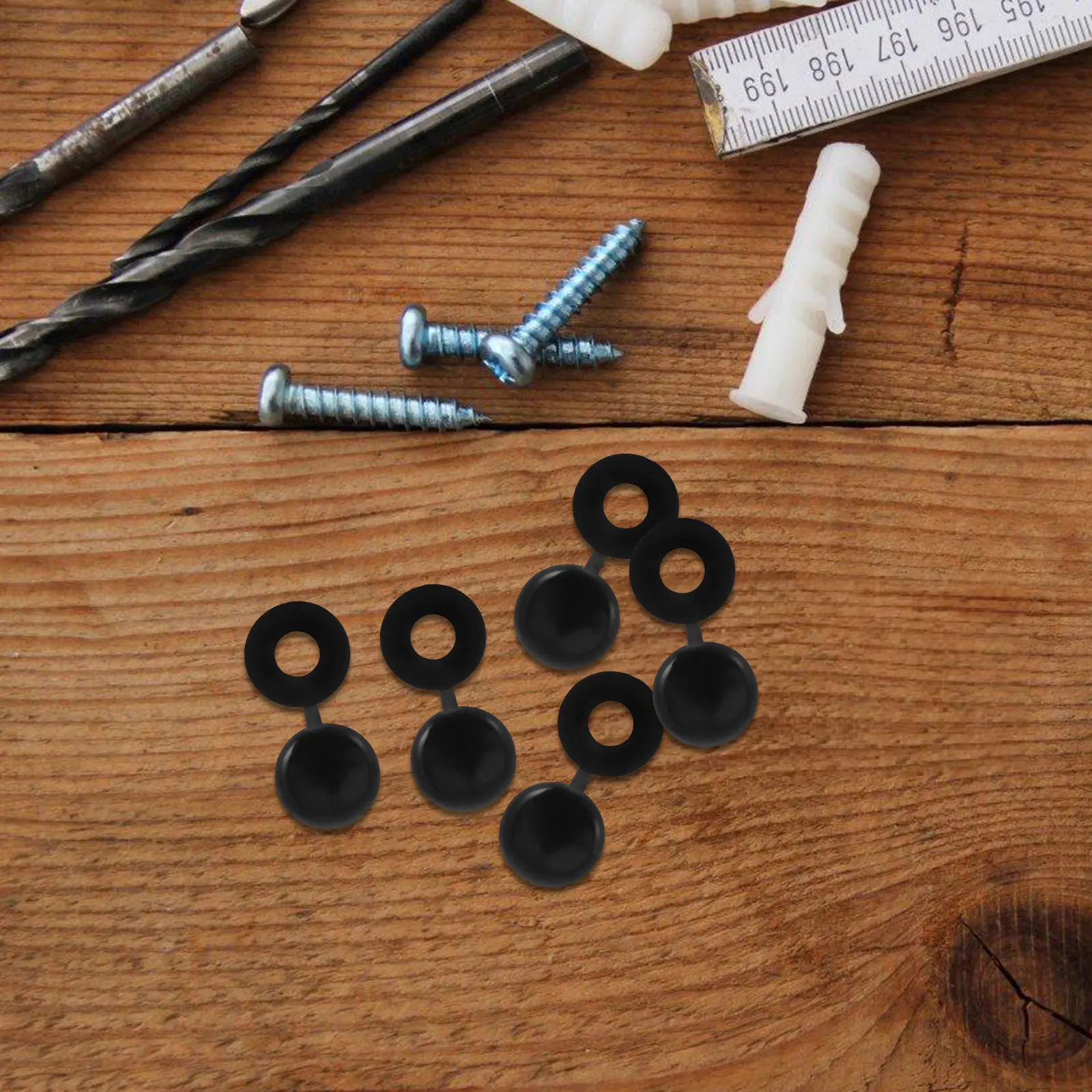 500Pcs Black Plastic Screw Caps Furniture Screw Covers Flip Top Hinged Decorative Cover Caps for Cabinet DIY Office Projects