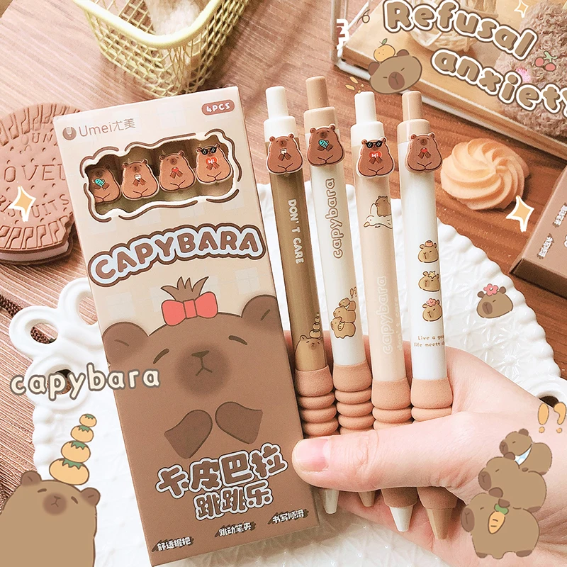 Kawaii Cartoon Capybara Blue Ink Erasable Gel Pen School Office Supplies Stationery Gift Students Cute pens pretty aesthetic