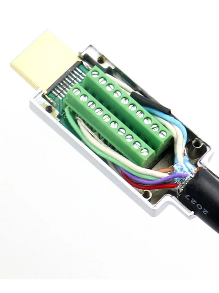 2.5A HDMI-compatible Solder-free Plug Connector HDMI-compatible 2.0 Welding Connectors 4K HD Line Repair DIY Male Adapter