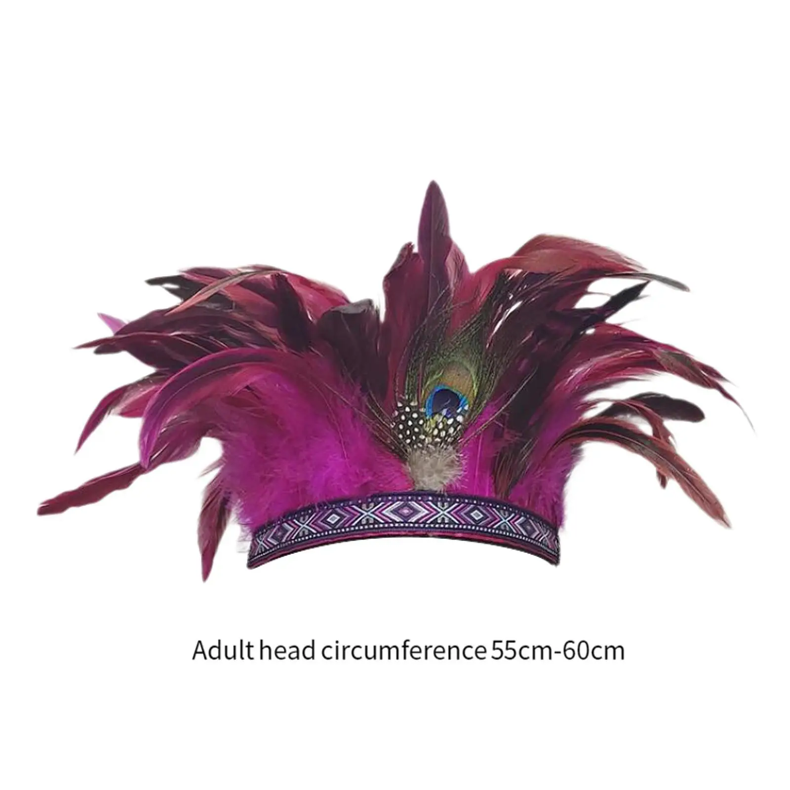 Feather Headdress Boho Hair Band Headband for Fancy Dress Cosplay Burlesque