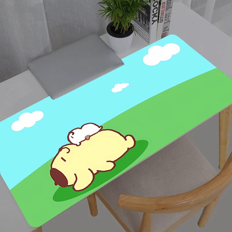 Computer Varmilo Keyboard Mouse Pad Anime Sanrio Pompompurin Gaming Accessories Table XXL Gamer Carpet Desk Mat  Mousepad