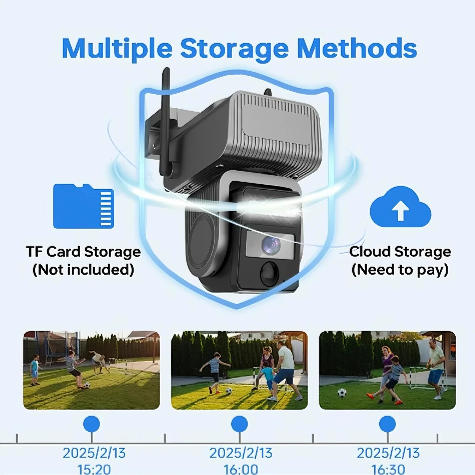 Уличная Wi-Fi солнечная камера с картой 64G, ночное видение, CCTV, обнаружение движения, автоматическое отслеживание, камеры наблюдения