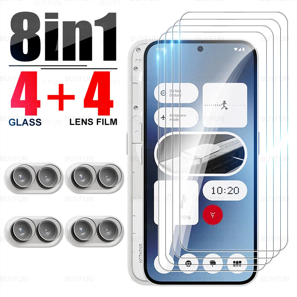 8To1 Case Tempered Glass For Nothing Phone (2a) Phone2a Camera Protective Film NothingPhone(2a) NothingPhone2a a2 6.7 inches