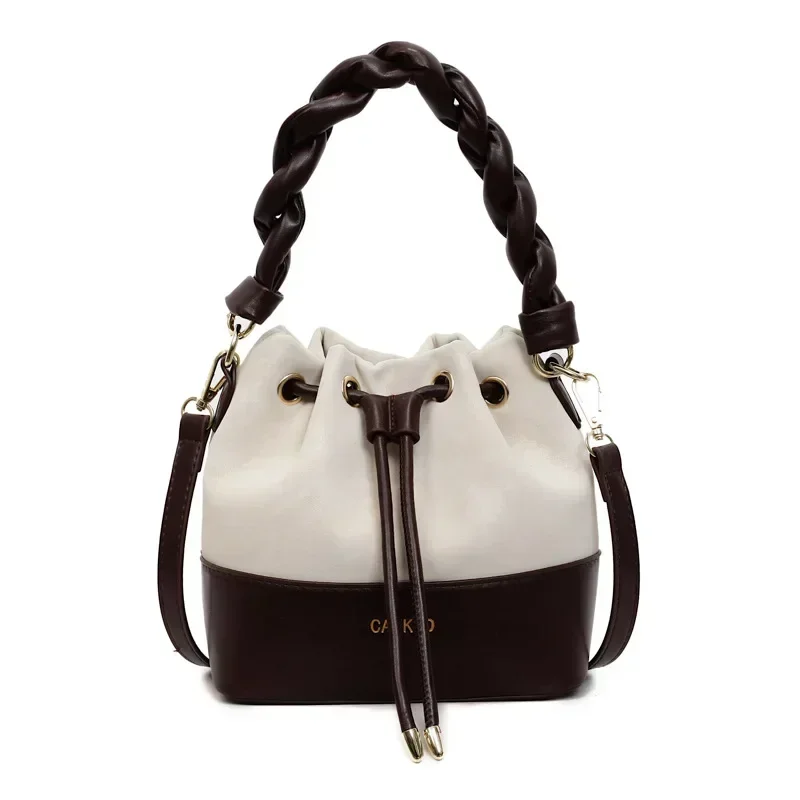 حقيبة دلو بسيطة جديدة لخريف 2025 للنساء - كتلة ألوان أنيقة/لون خالص، تصميم عالي الجمالي محمول