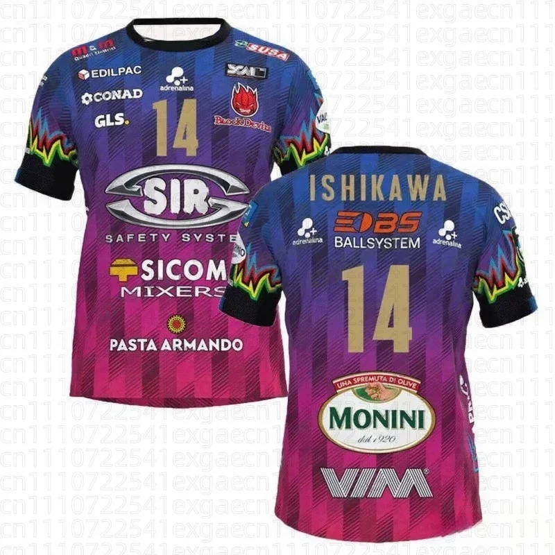2025Men Women No. 14 Volleyball Jersey Sir Safety Perugia Tshirt