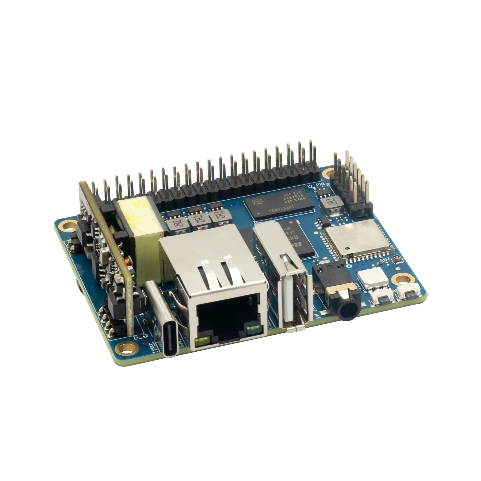 Imagem -03 - Bow Banana pi Bpi-p2 Pro Rockchip Rk3308 64bits Quad-core Arm Cortex-a35 With Module Poe 512m Ddr3 8g Emmc Support Wifi Bluetooth