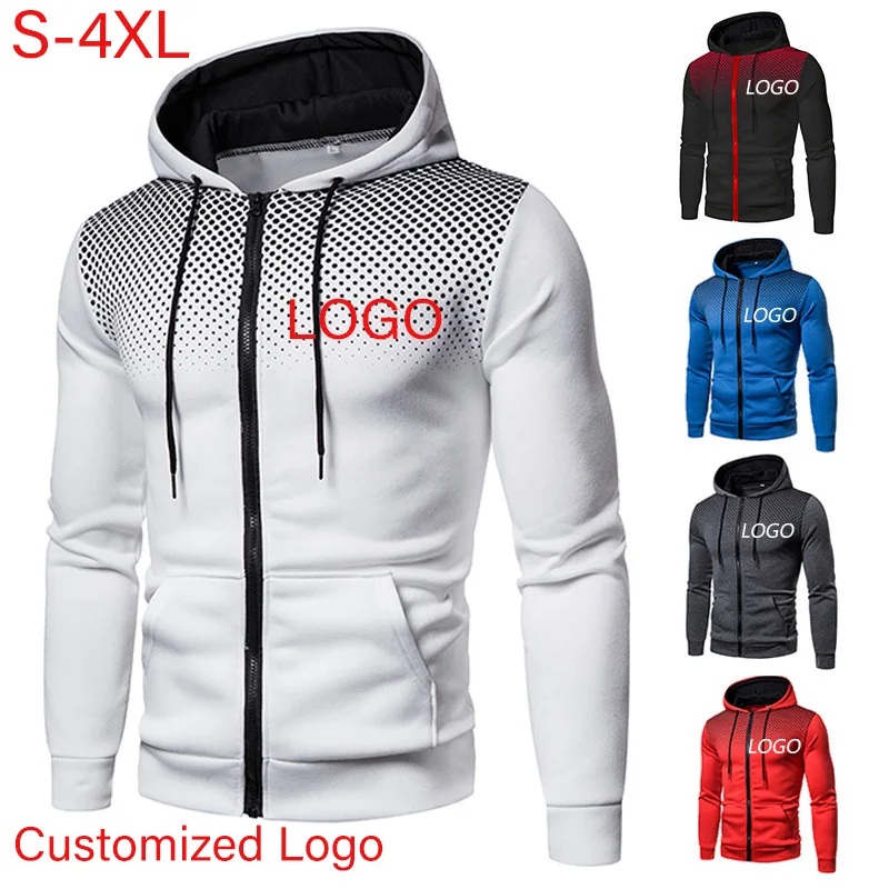 

DIY Custom Your Brand LOGO New Autumn Winter Casual Thick Cotton Men's Top Solid Color Hoodies Sweatshirt