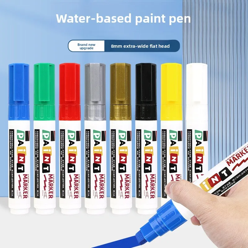 Colored Waterproof Paint Markers 8mm Quick Dry Wide Tip Extra Thick Industrial Marker, Strong Coverage for Tire Drawing Marking