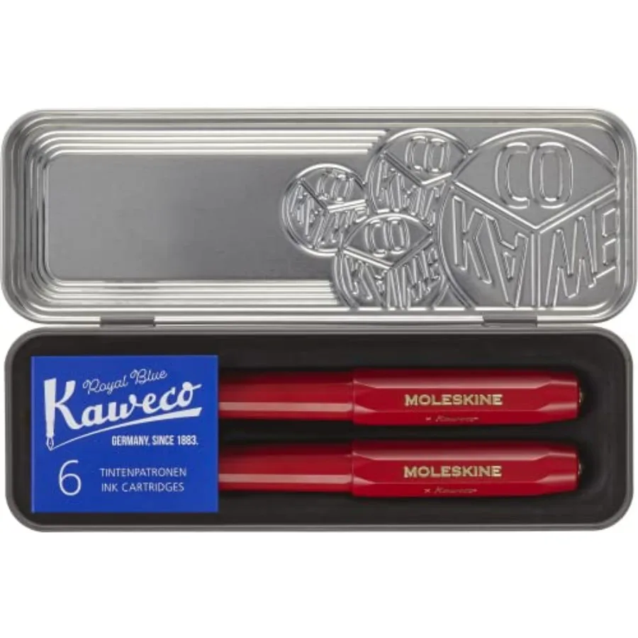 

x Kaweco Fountain Pen and Ballpen Set Medium Nib/1.0mm Point Red with Blue Ink