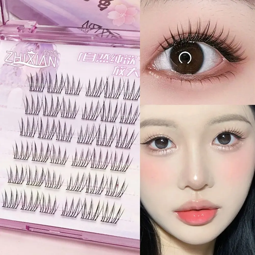 Popular With Jelly Glue Strips Manga Lashes Glue Free Multiple Styles 3D False Eyelashes Handmade DIY Cat Elf Eyelashes Men