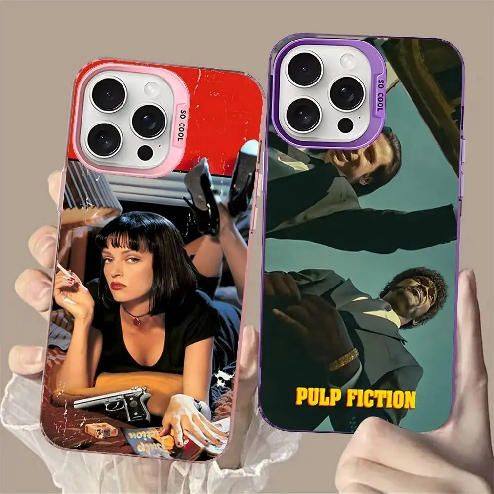 Movie P-Pulp F-FictionS For iPhone 13 14 15 16 17 Pro Max 11 12 Plus 17 Air Phone Case Color Matte Cover