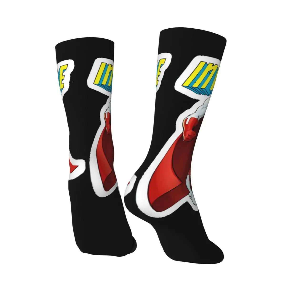 Hip Hop Vintage Omniman Amazing , Omniman Crazy Men's compression Socks Unisex Invincible Harajuku Pattern Printed Funny