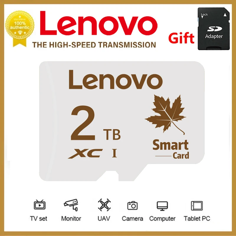 Lenovo การ์ดหน่วยความจำ2TB 1TB A2 Class10 Mini SD Card 512GB 256GB แฟลชการ์ด TF 128GB สำหรับนินเทนโดสวิตช์โทรศัพท์จออุปกรณ์รถยนต์