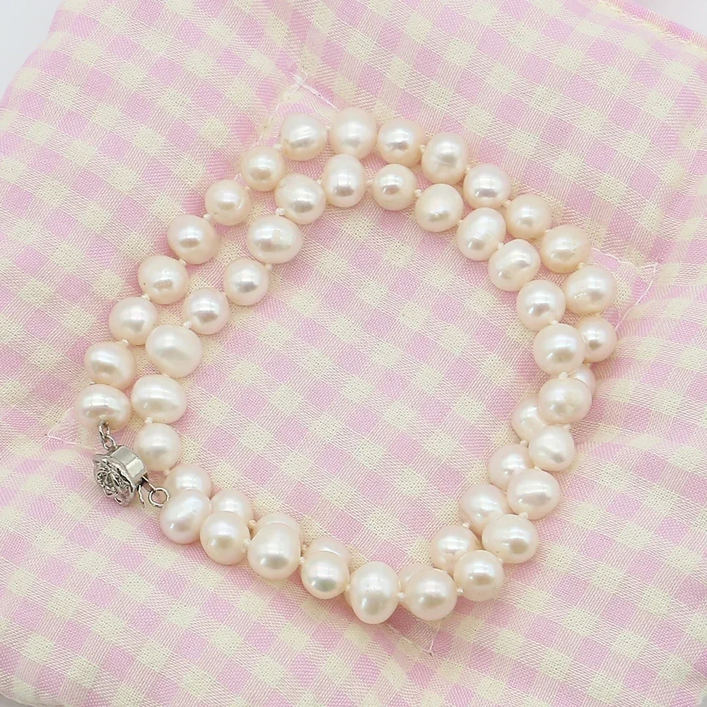 Exquisite Natural Freshwater Baroque White Pearl Fashionable Necklace Jewelry Gift for Wedding Engagement Decoration Accessory