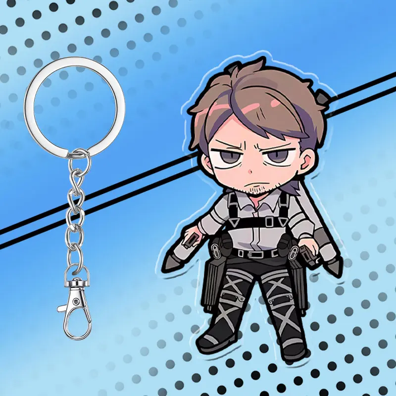 Attack on Titan 6cm Anime Acrylic KeyChain Accessories Bag Pendant Peripheral Key Ring Holiday Collection Friend Gifts Cartoon