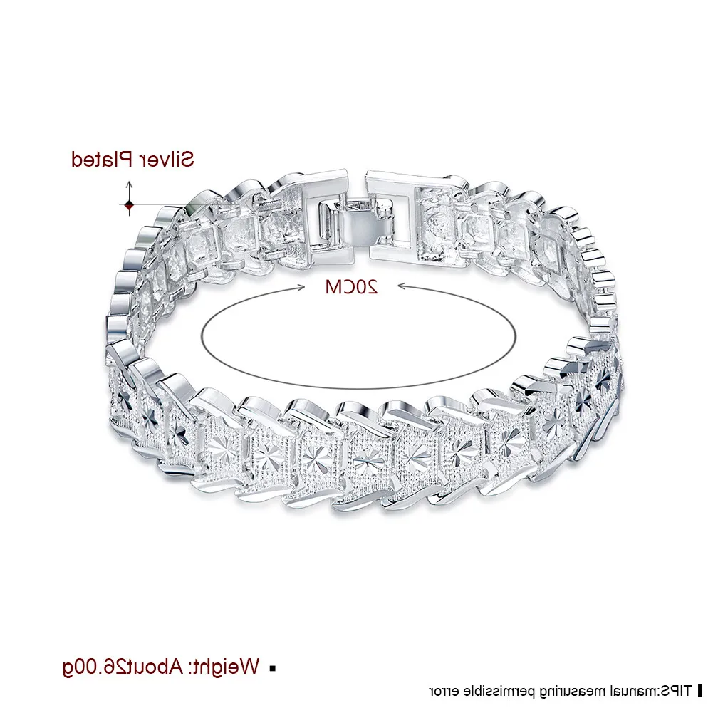 925 Sterling Silver Gift Charm 8 Inches Fine Bracelet For Women Fashion Wedding Party Jewelry Wholesale 3
