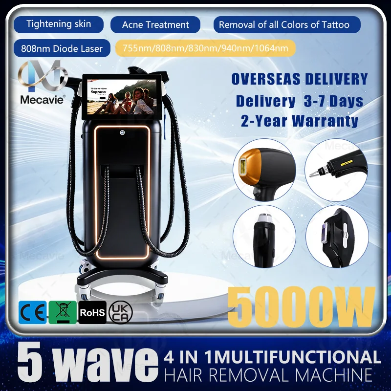 Vertical 4 Handles Aurora 5000W Professional IPL Beauty Machine Permanent Hair Removal Skin Rejuvenation Tattoo Removal Freckle
