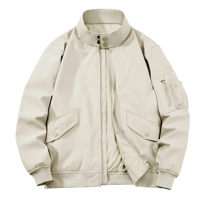 

Autumn and Spring New Fashion Solid Color American Vintage Waterproof Workwear Jacket Men's Loose Sports High Quality Outerwear