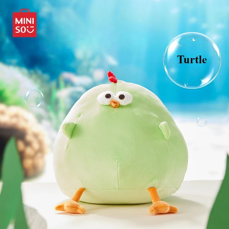 MINISO Vitality Ocean Series Turtle DUN DUN Chicken Plush Doll Kawaii Decorative Ornament Sleeping Pillow Toy Christmas Gift