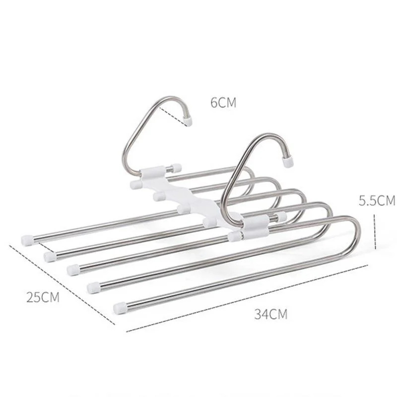 Multifunctional Pants Hanger, Wardrobe Organizer, Pant Rack, Clothes Storage Shelves, 5 in 1