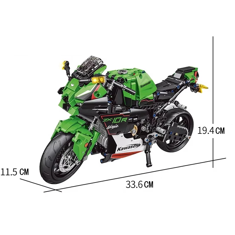 Technical  ZX-10R  Motorcycle Car Model Building Blocks Bricks MOC City Racing Motorbike Toys Gifts For Children Kids 1005Pcs