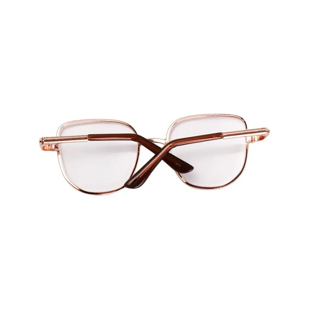 Occhiali da bambola in cotone preppy adorabili Morbidi Corea Kpop Idol Occhiali da bambola in peluche Occhiali da bambola dorati Kawaii da 20 cm con montatura dorata