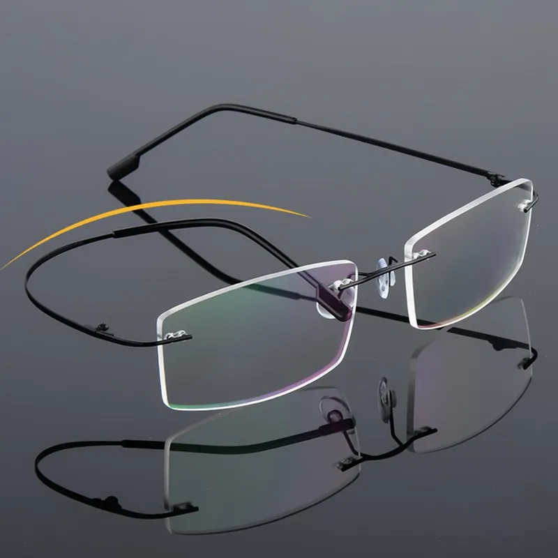 

myopia glasses for men women rimless frame prescription glasses near-sighted mopia eyeglasses single vision