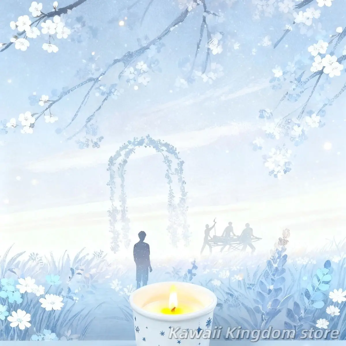 الحب والفضاء العميق زين أنيمي تأثيري الياسمين العطر شمعة فتاة هالوين التميمة طالب ملحق المشجعين هدية