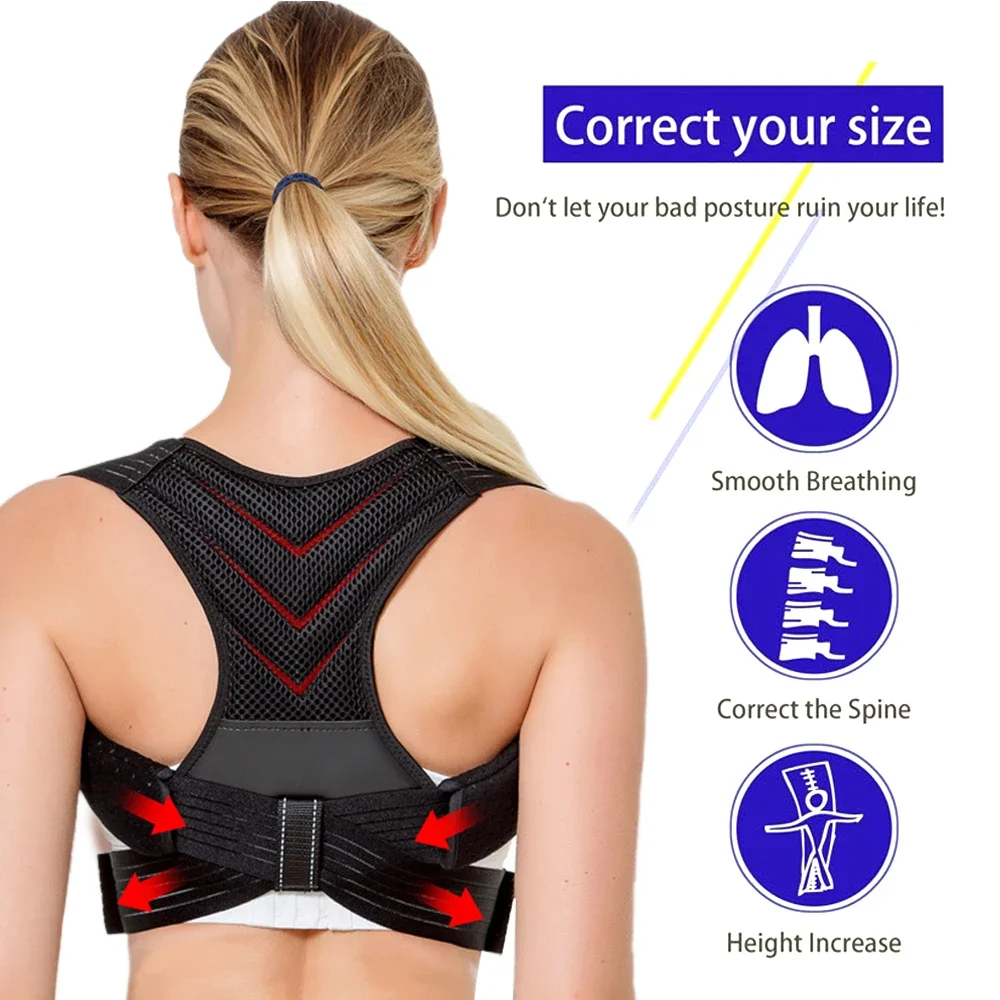 1Pcs Adjustable Posture Straightener for Women Men,Back Support Shoulder Brace for Clavicle Postural Fixer Tape Improves Posture