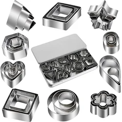 30pcs/box Stainless Steel Cookie Tools Embossing Machine Cookie Cutter DIY Fondant Cake Mold Pastry Decoration Baking Accessorie