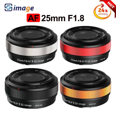 SGimage AF 25mm F1.8 Camera Lens Retro Ultra-thin Autofocus APS-C Large Aperture Lens For Sony E Fuji XF Mount Cameras