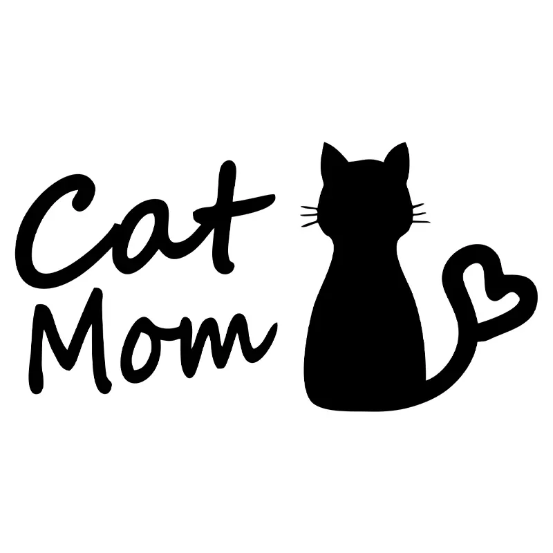 13x6.7cm Lovely Cat Mom Motorcycle Reflective Vinyl Sticker Decal Car Bumper Fuel Tank Window Rear Decal