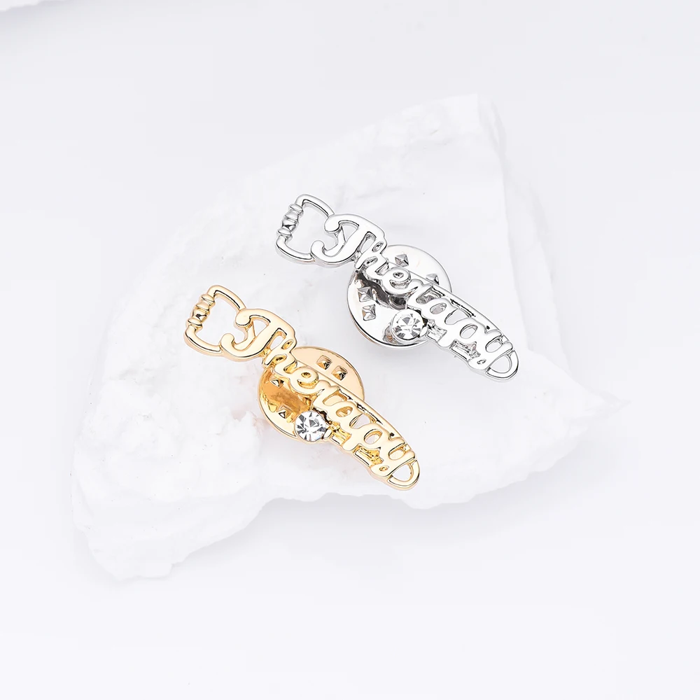 Gold Tone Handcuff Brooch with Roman Numerals Punk Style Lapel Pin for Coat Shirt Women Simple Fashion Brooch Dating Jewelry