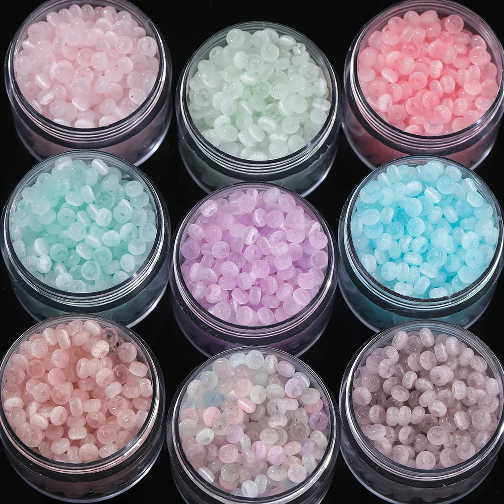 

50pcs/100pcs 4mm glass cat eye seed beads colorful spacer beads handmade DIY jewelry making bracelet necklace mobile phone chain
