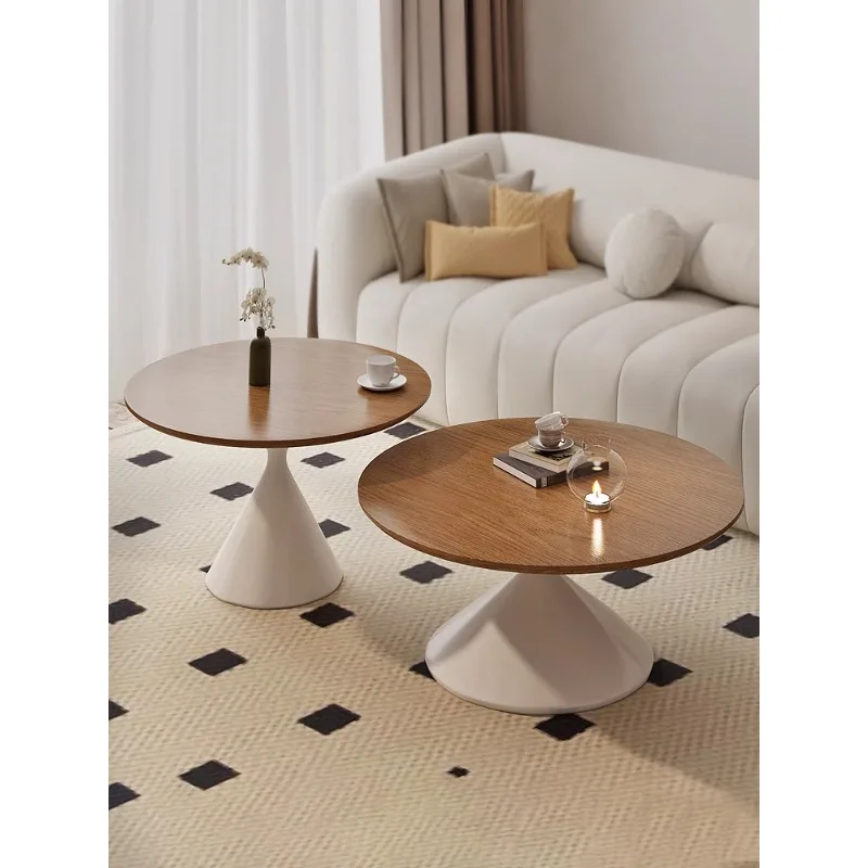 

Cream wind solid wood coffee table living room household small apartment simple modern Internet celebrity light luxury wabi sans