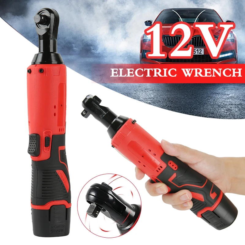 12V Rechargeable Electric Wrench Screwdriver, Cordless Ratchet Set, Angle Drill  Automobile Maintenance Tool ﻿