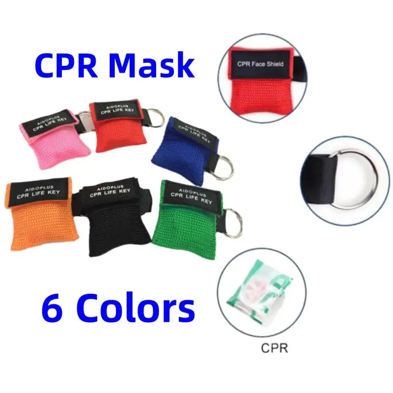 Keychain First Aid Emergency Face Shield CPR Mask Professional Outdoor Rescue Health Care Tools Jetting Resuscitator Mask