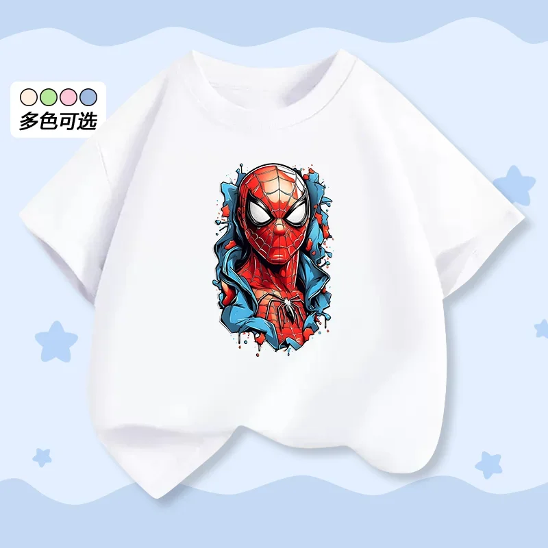 Camiseta de Spider-Man para niños, nuevo estilo de verano - Talla pequeña, mediana o grande - Camiseta de manga corta para niños