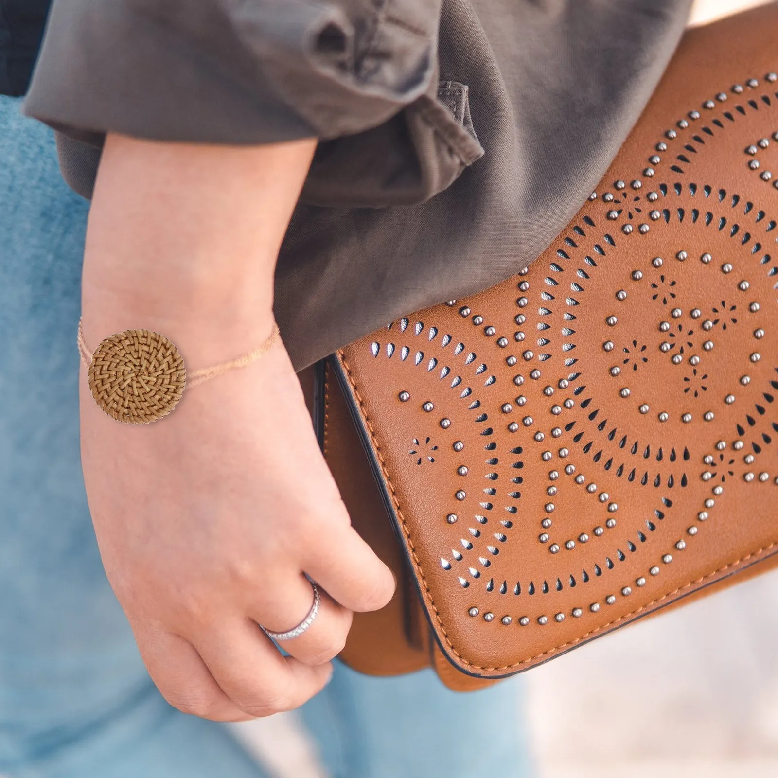 

3Pcs Rattan Pendant DIY Accessories Creative Semi-Finished Jewelry Charms Hand Woven Decorative Pendants for Necklace Bracelet