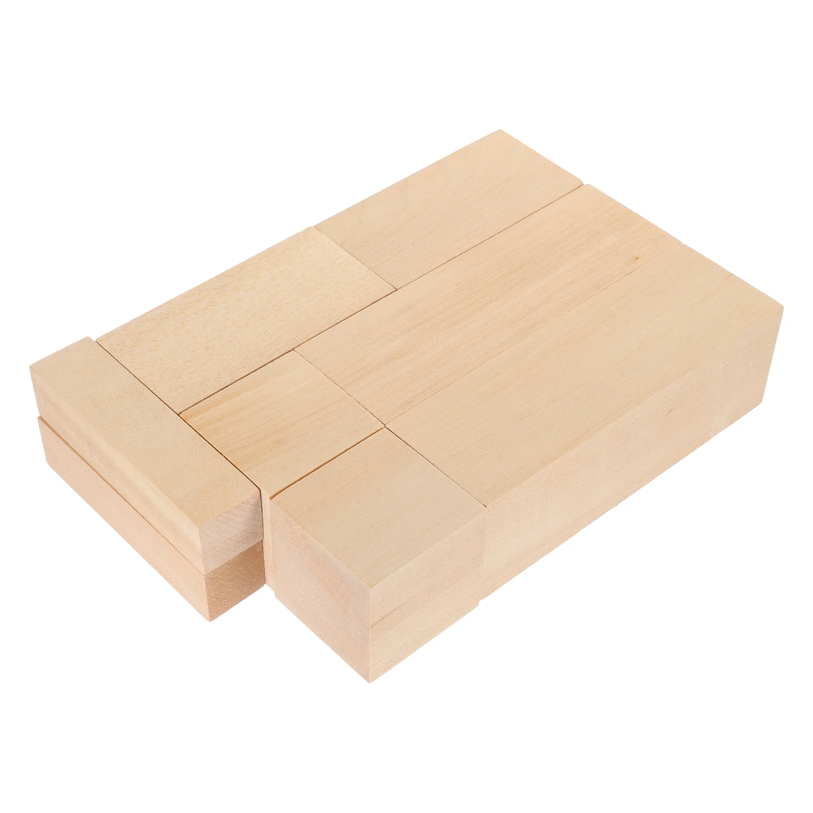 

8 Pcs Carving Wood Blocks 10x2.5x2.5cm 5x5x5cm 10x5x5cm 15x5x5cm Unfinished Basswood Craft Safe Smooth