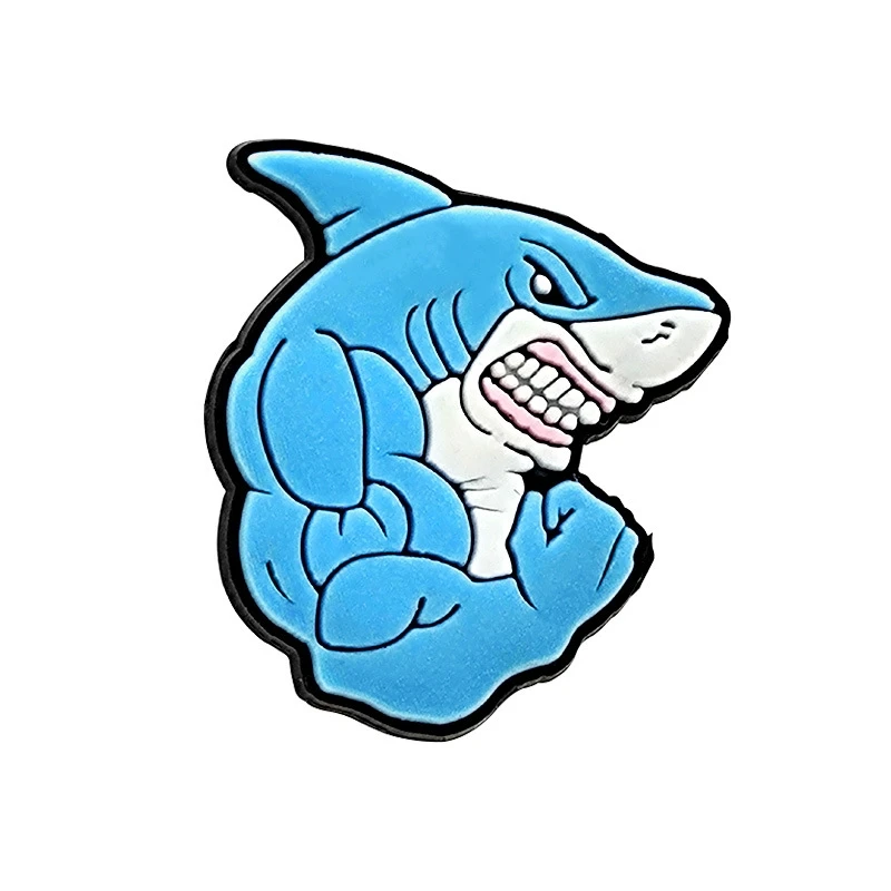 Подвески для обуви Strong Shark, аксессуары для крокса, босоножки, мужские сабо, булавки, женские значки, джинсы для мальчиков и девочек, украшения для детей, пряжка для обуви