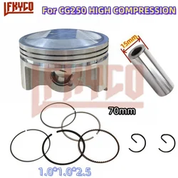 Engine Parts High Compression Piston Rings Pin 15mm Kit 70mm For Honda CRF230 CG250 CG 250CC Upgraded To 300CC CG300 Modified