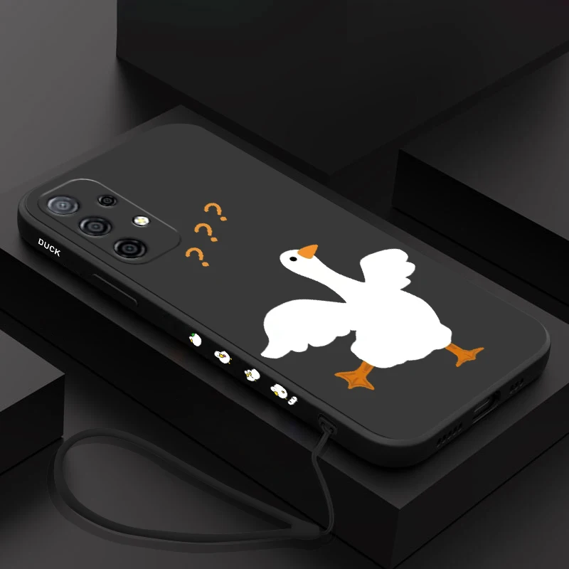 What A Duck Phone Case For Samsung Galaxy S23 S22 S21 S20 Ultra Plus FE S10 4G S9 S10E Note 20 10 9 Plus With Lanyard Cover