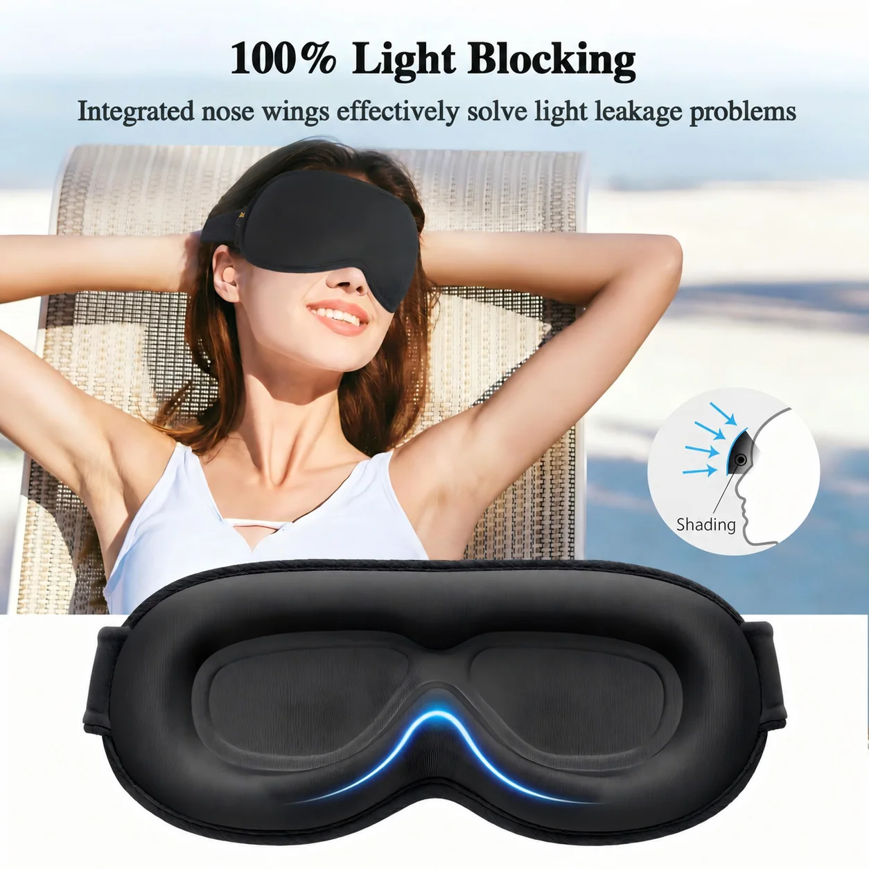 Sleep Combo Set - 3D Blackout Sleep Mask & Memory Foam Earplugs,Ideal for Creating Quiet, Comfortable Sleep Environment Anywhere