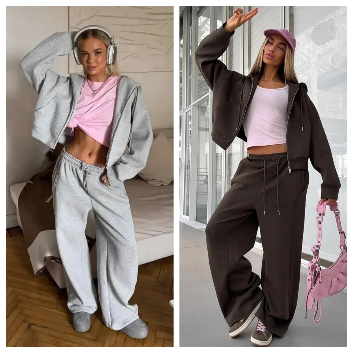 

Осенний женский спортивный костюм на молнии и брюки Gary, повседневный комплект из двух предметов, женский повседневный желтый брючный спортивный костюм с капюшоном