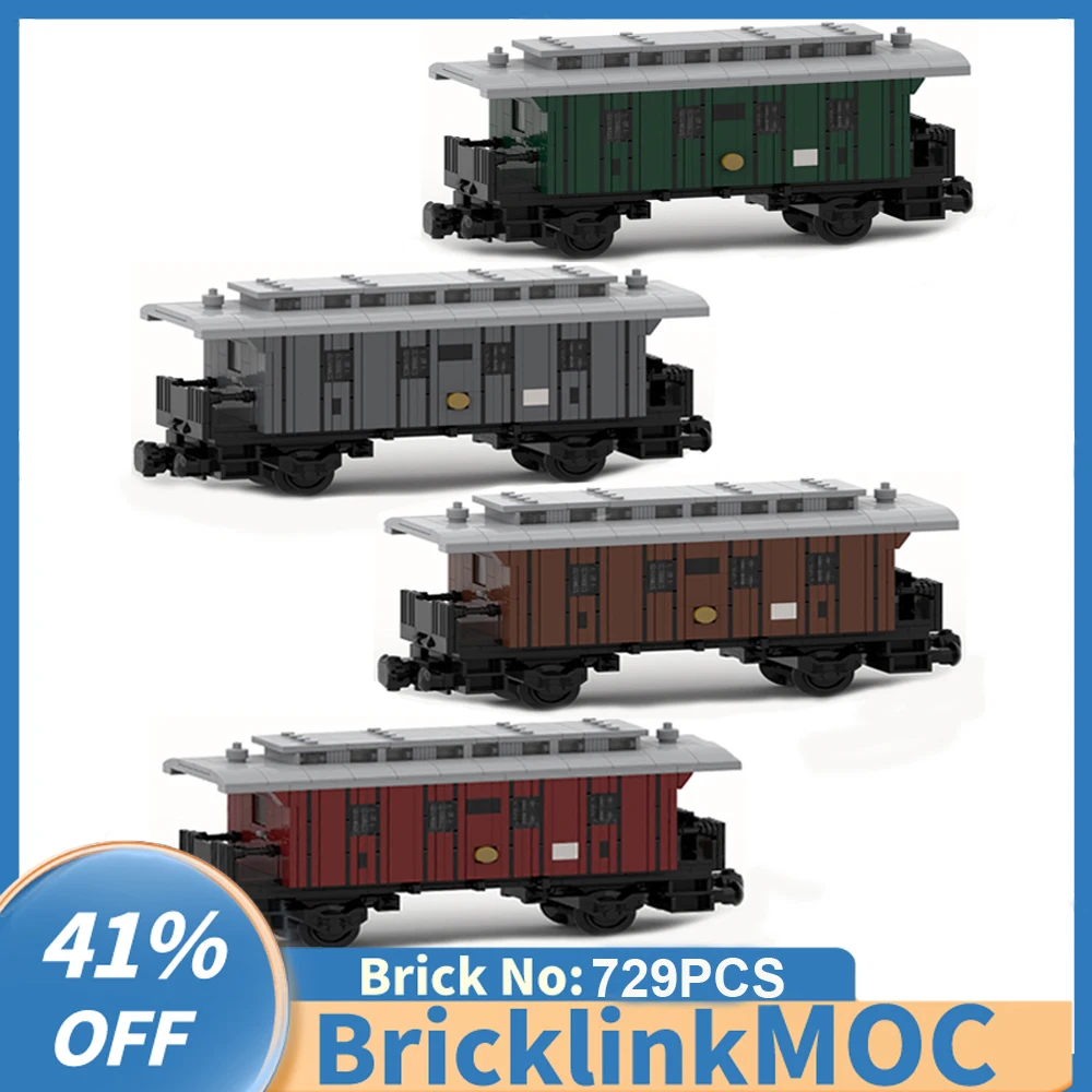 MOC 729PCS city industrial KPEV 4th Class universal passenger wagon panoramic Train model DIY creative ideas Toy technologyBlock