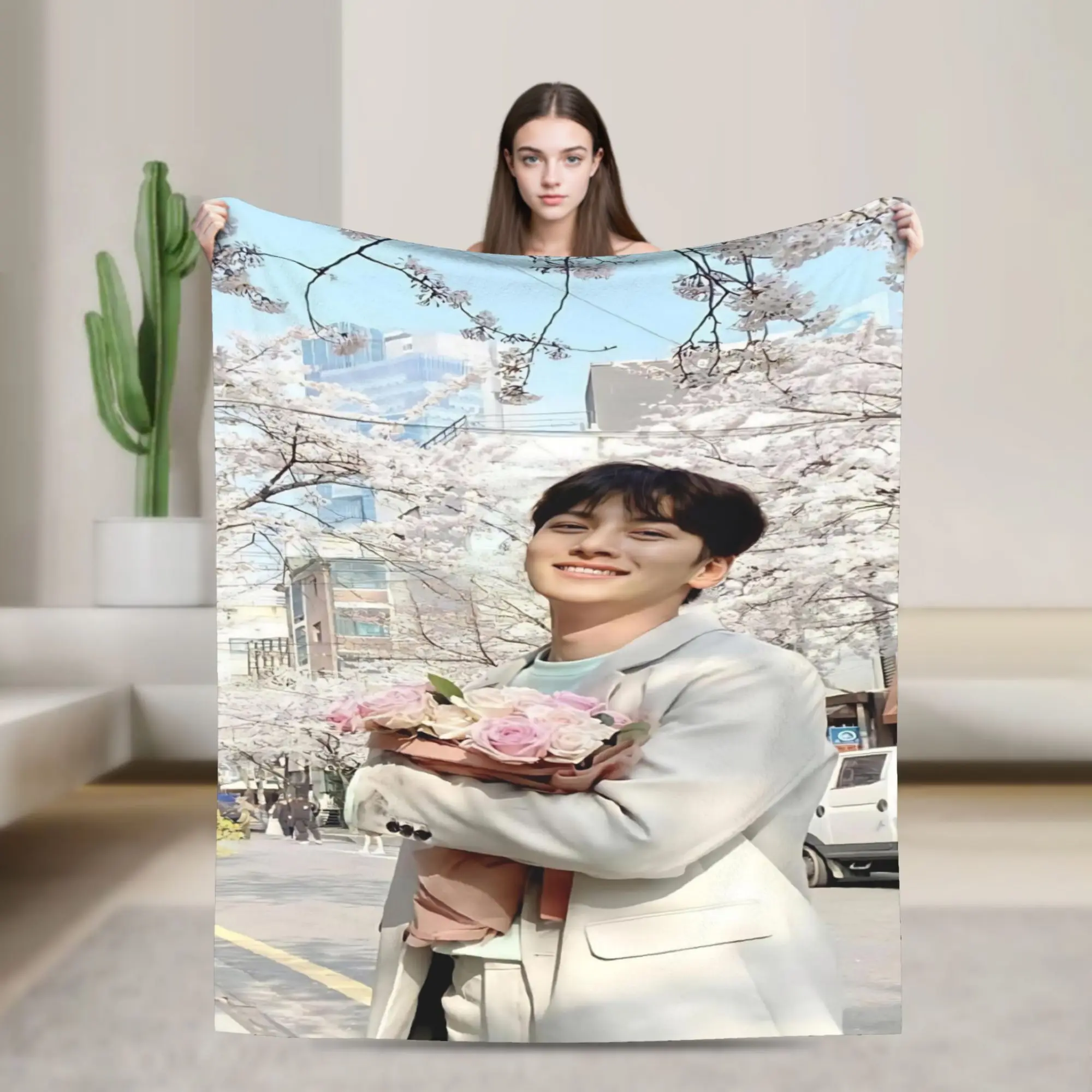 Ji Chang-Wook Accessories Blanket Warm Cozy Fluffy  Throw Blankets for Sofa 50x60 Inches Multiple Sizes Bedspread