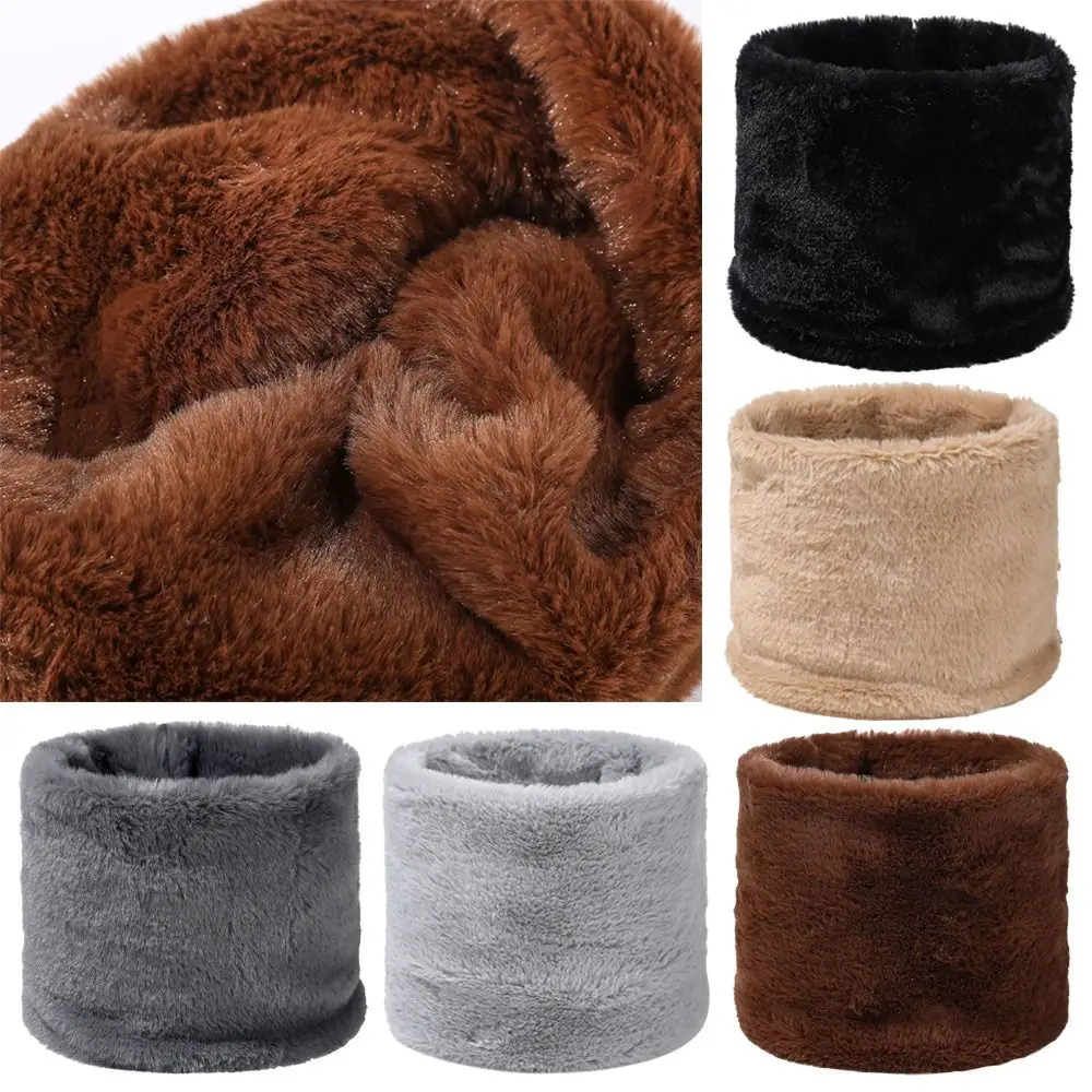 New Windproof Winter Plush Scarf Keep Warm Coldproof Circle Warmer Scarf Thick Cycling Face Mask Hiking