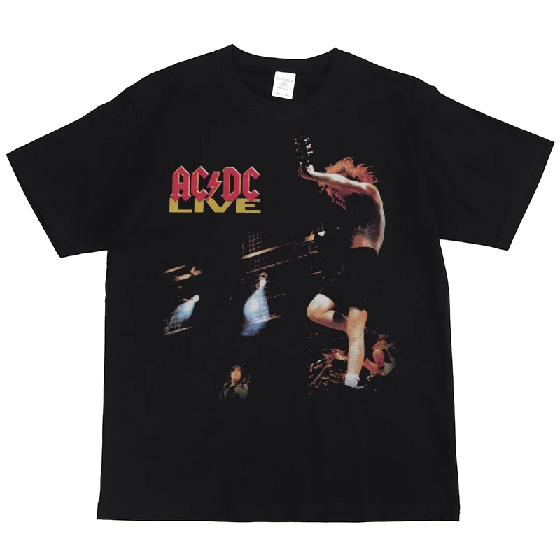 

Rock Band American Street Hip Hop Punk Vintage Digital Printing Cotton Short Sleeve T-Shirt Black Black Vintage Alphabet Pattern