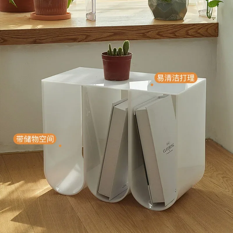 Acrylic Bookshelf Floor-standing Storage Rack Bedroom Creative Simple and Organization Living Room